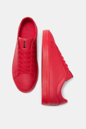 Red Lace-up Sneakers