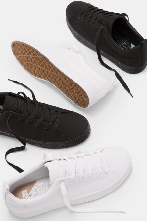 White Textured Sneakers