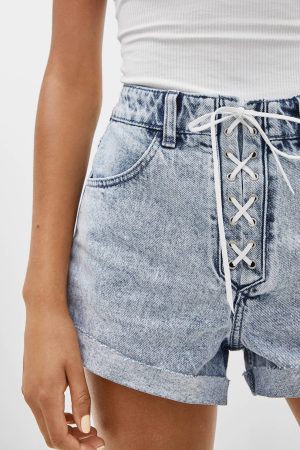Tie-up Denim Shorts